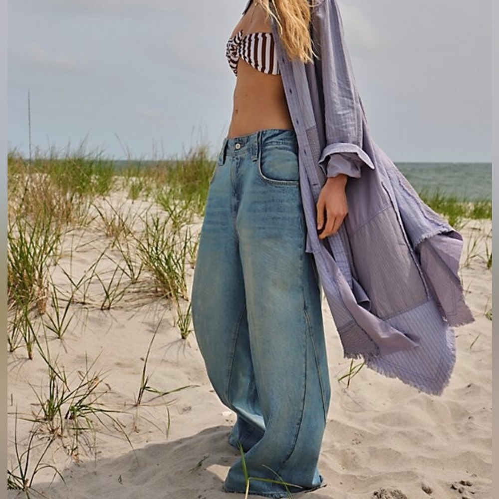 NWT Free People Chill Vibes Wide Leg Jeans Sz 30